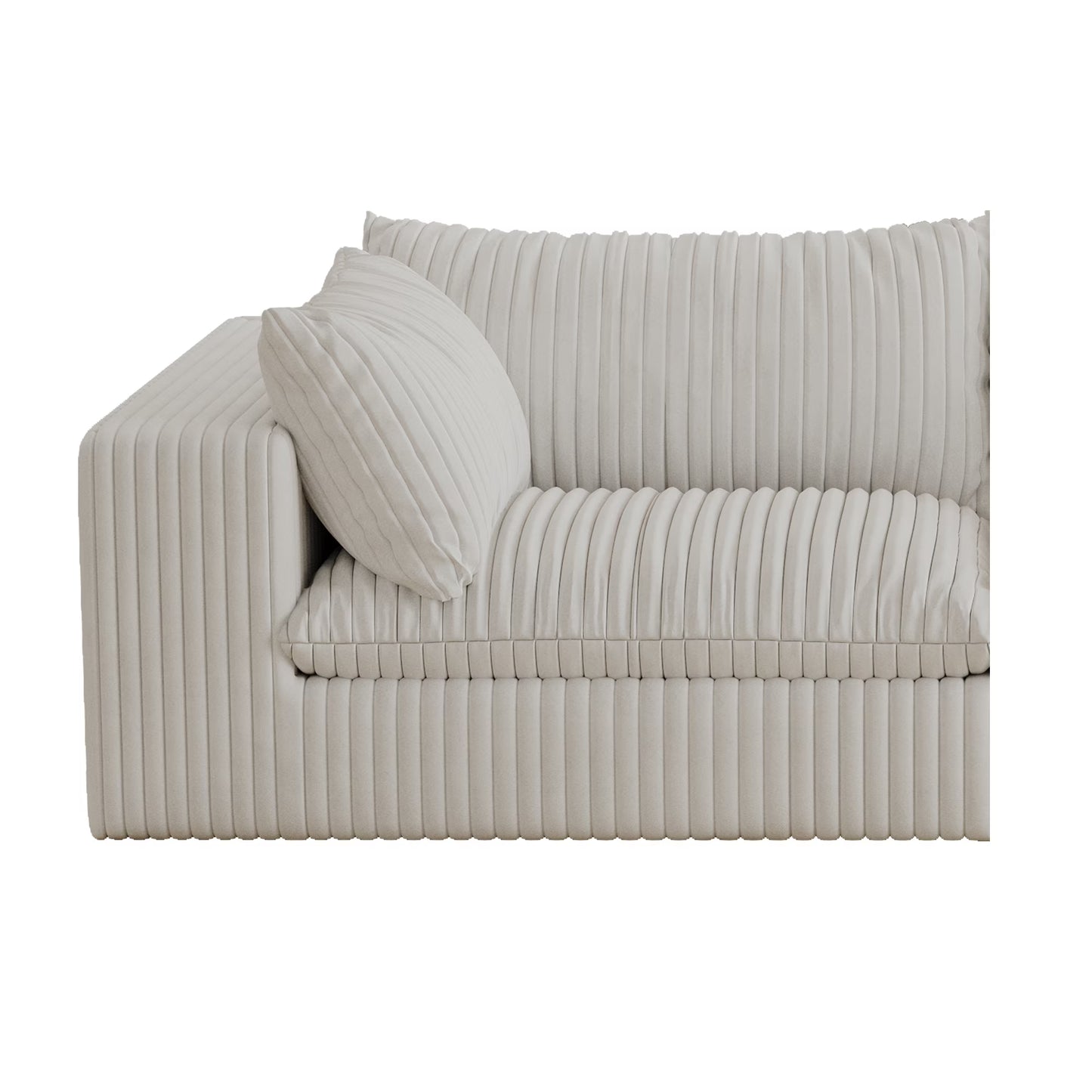 157.6” Corduroy Modular Sectional Sofa,U Shaped Sectional Sofa Couches with Movable Ottoman Chaise,Deep Seat Comfy Cloud Sofa for Living Room,Beige