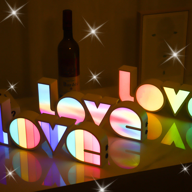 LED LOVE Light Sign for Bedroom Decor, Romantic Room Decoration, USB Night Light for Couples, Modern Home Accent