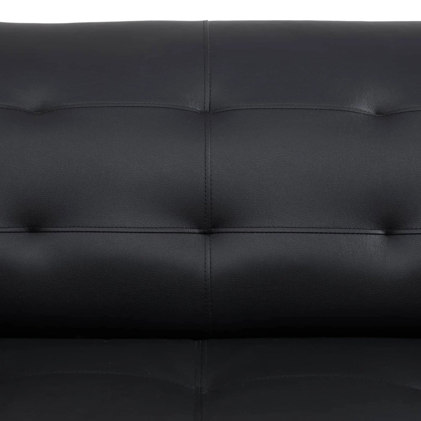 Leather Sleeper Sofa Chair, Modern 3 Seater Comfy Sofa Couch for Living Room, Black and White