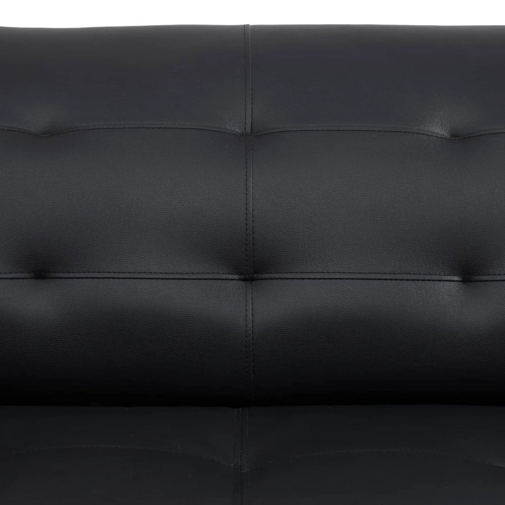 Leather Sleeper Sofa Chair, Modern 3 Seater Comfy Sofa Couch for Living Room, Black and White