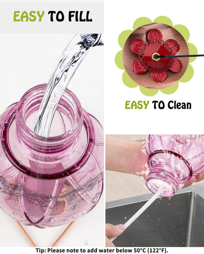 Hummingbird Feeder, Glass Hummingbird Feeder for Outdoors, Netted Texture Ball Shape Bottle, 20 Ounces, Lavender, Birthday Gifts for Women Men, Gifts for Mom Dad