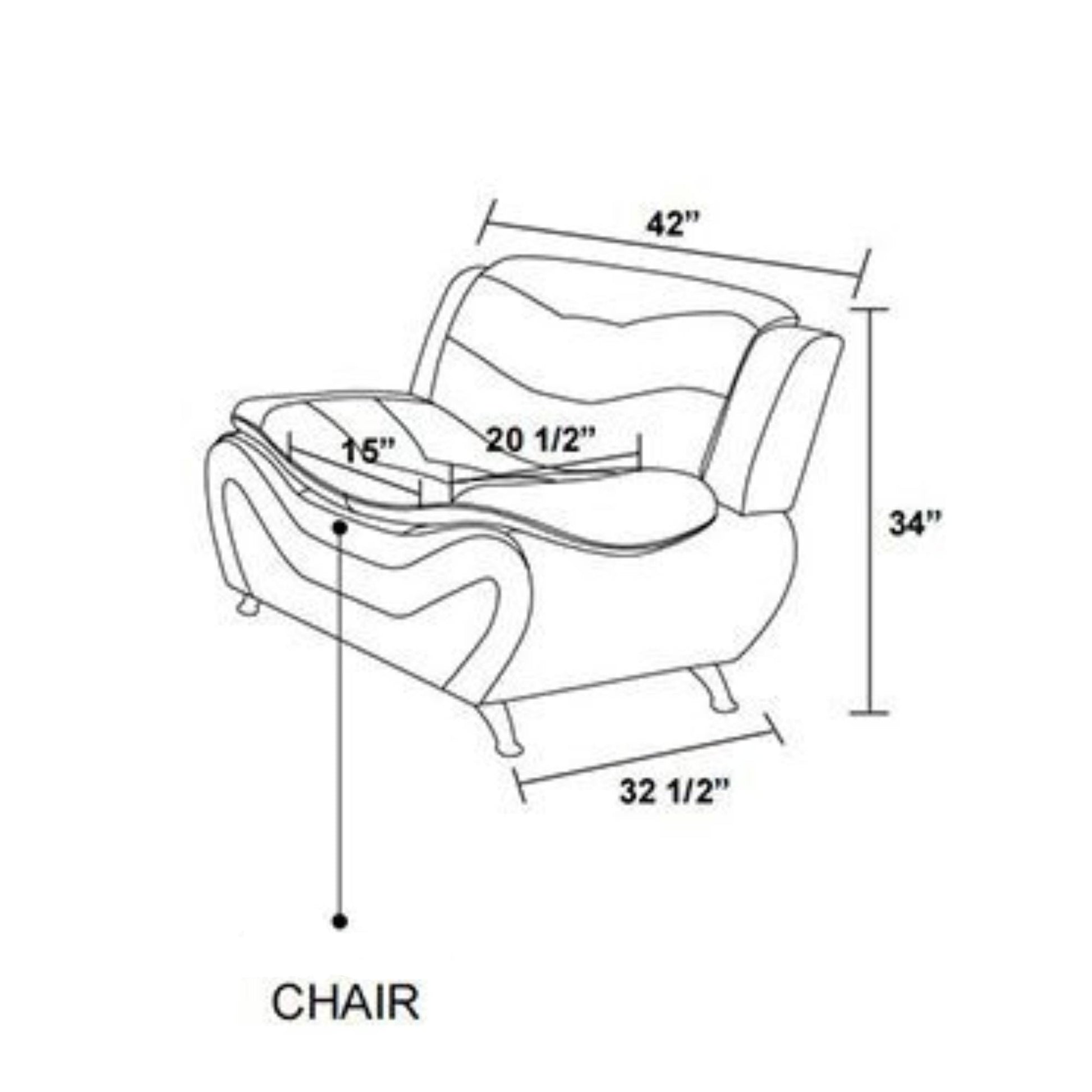 Leather Single Sofa Chair, Modern Comfy Sofa Couch for Living Room, Black