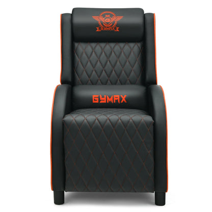 Massage Gaming Recliner Chair Leather Single Sofa Home Theater Seat Orange