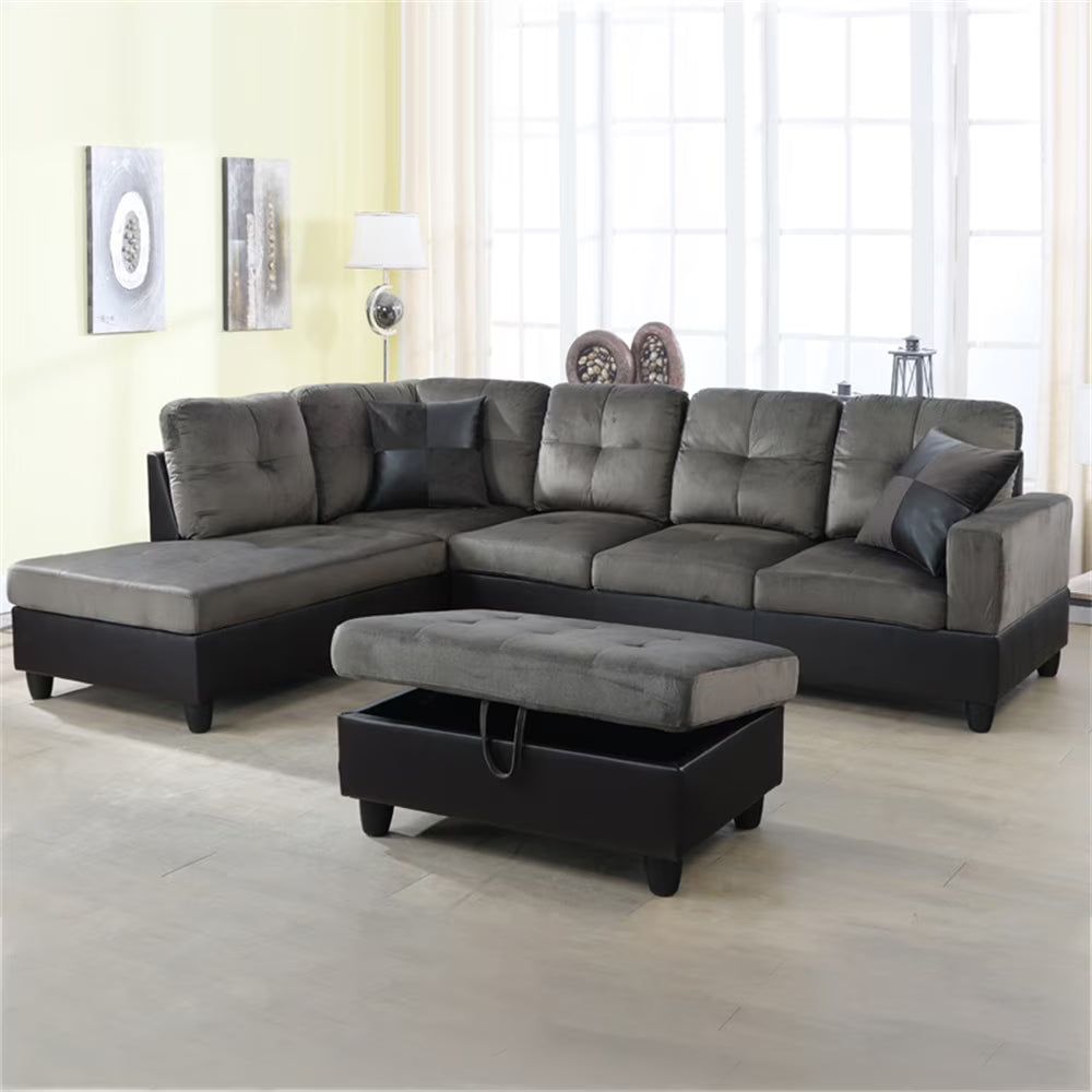 Sectional Sofa, Free Combination Sectional Couch, Small L Shaped Sectional Sofa, Modern Sofa Set for Living Room, Taupe(Without Ottoman)