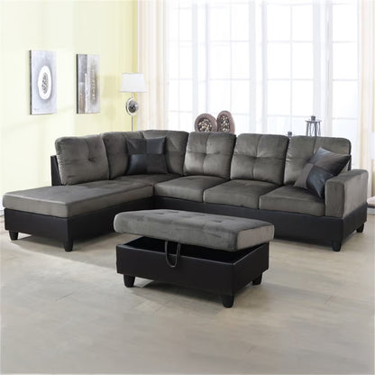 Sectional Sofa, Free Combination Sectional Couch, Small L Shaped Sectional Sofa, Modern Sofa Set for Living Room, Taupe(Without Ottoman)