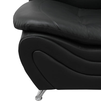 Leather Single Sofa Chair, Modern Comfy Sofa Couch for Living Room, Black