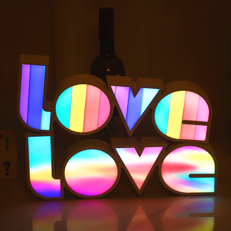 LED LOVE Light Sign for Bedroom Decor, Romantic Room Decoration, USB Night Light for Couples, Modern Home Accent