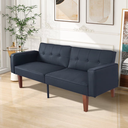 Modern Sofa, Convertible Memory Foam Futon Sofa Bed with Adjustable Armrests and Backrest,Gray