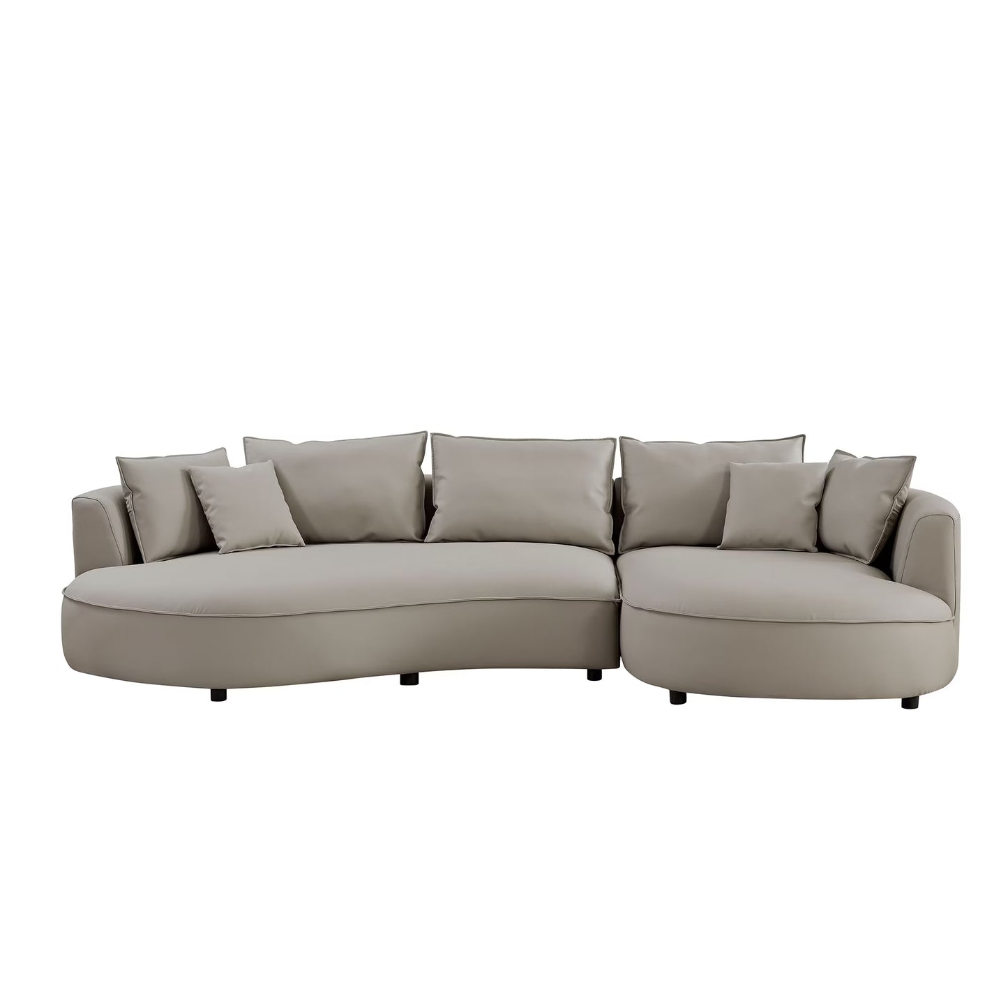 5-Seat Modern Sectional Curved Sofa Couch for Living Room, Apartment Office,Light Grey