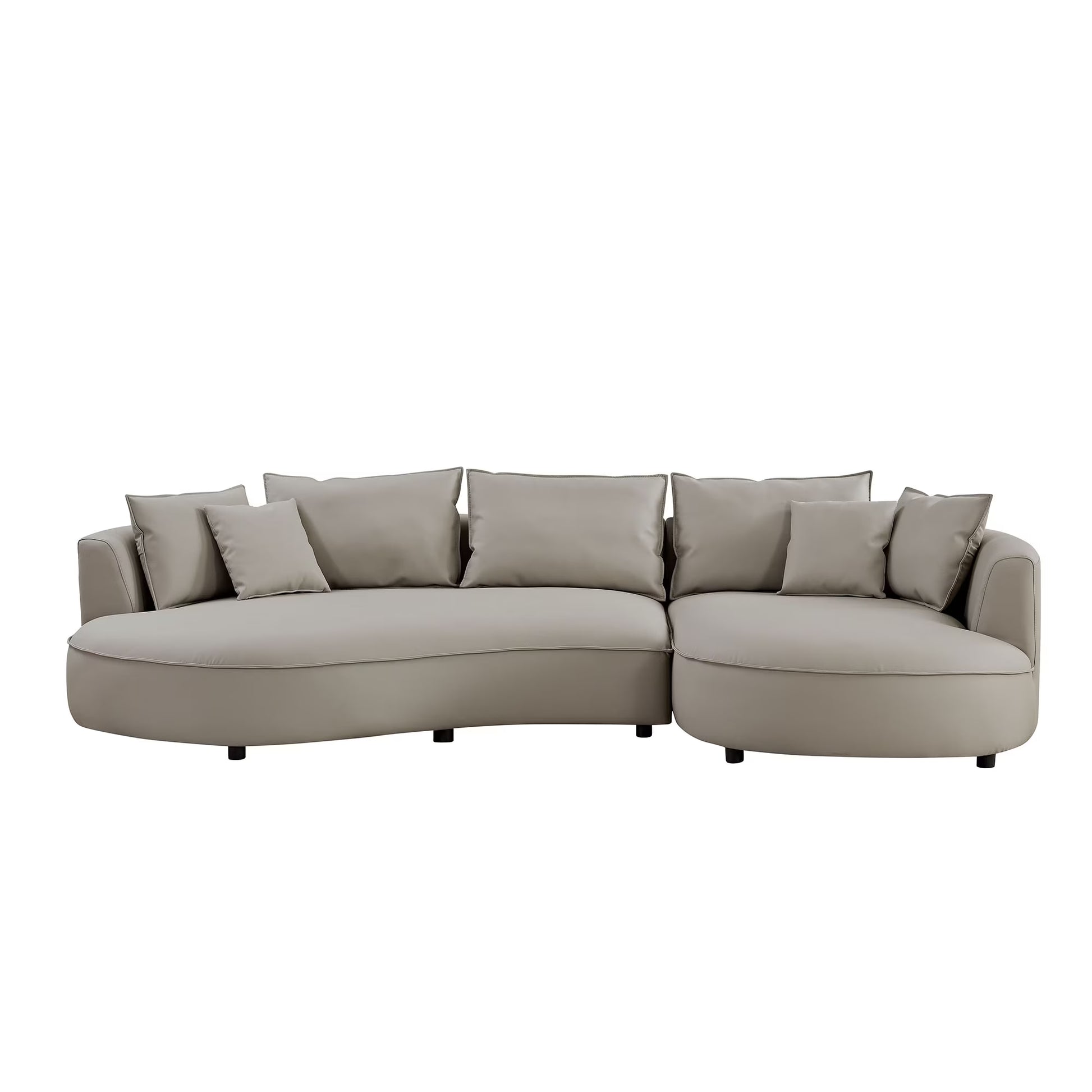 5-Seat Modern Sectional Curved Sofa Couch for Living Room, Apartment Office,Light Grey
