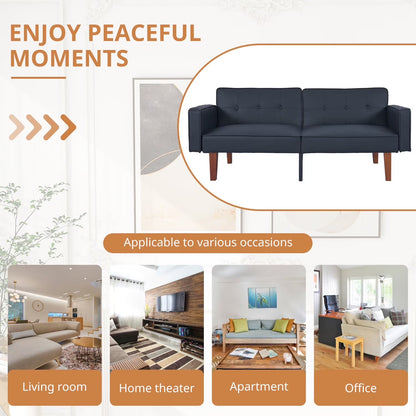 Modern Sofa, Convertible Memory Foam Futon Sofa Bed with Adjustable Armrests and Backrest,Gray