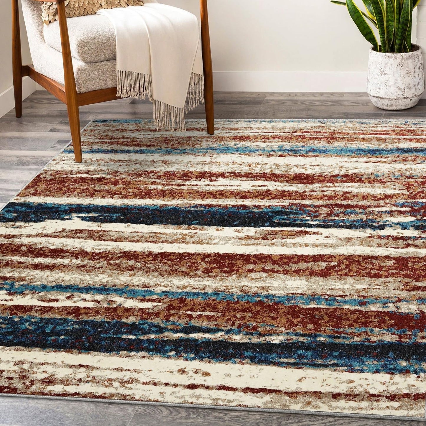 Lagos Collection Modern Passion 5X7 Abstract Area Rug