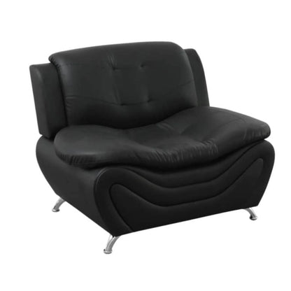 Leather Single Sofa Chair, Modern Comfy Sofa Couch for Living Room, Black