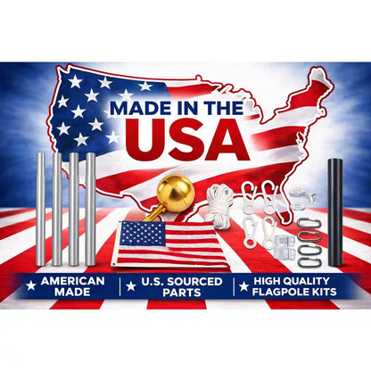 Liberty 17 Ft. Aluminum Telescopic Flagpole Kit with Swivels