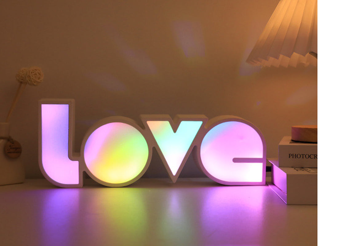 LED LOVE Light Sign for Bedroom Decor, Romantic Room Decoration, USB Night Light for Couples, Modern Home Accent