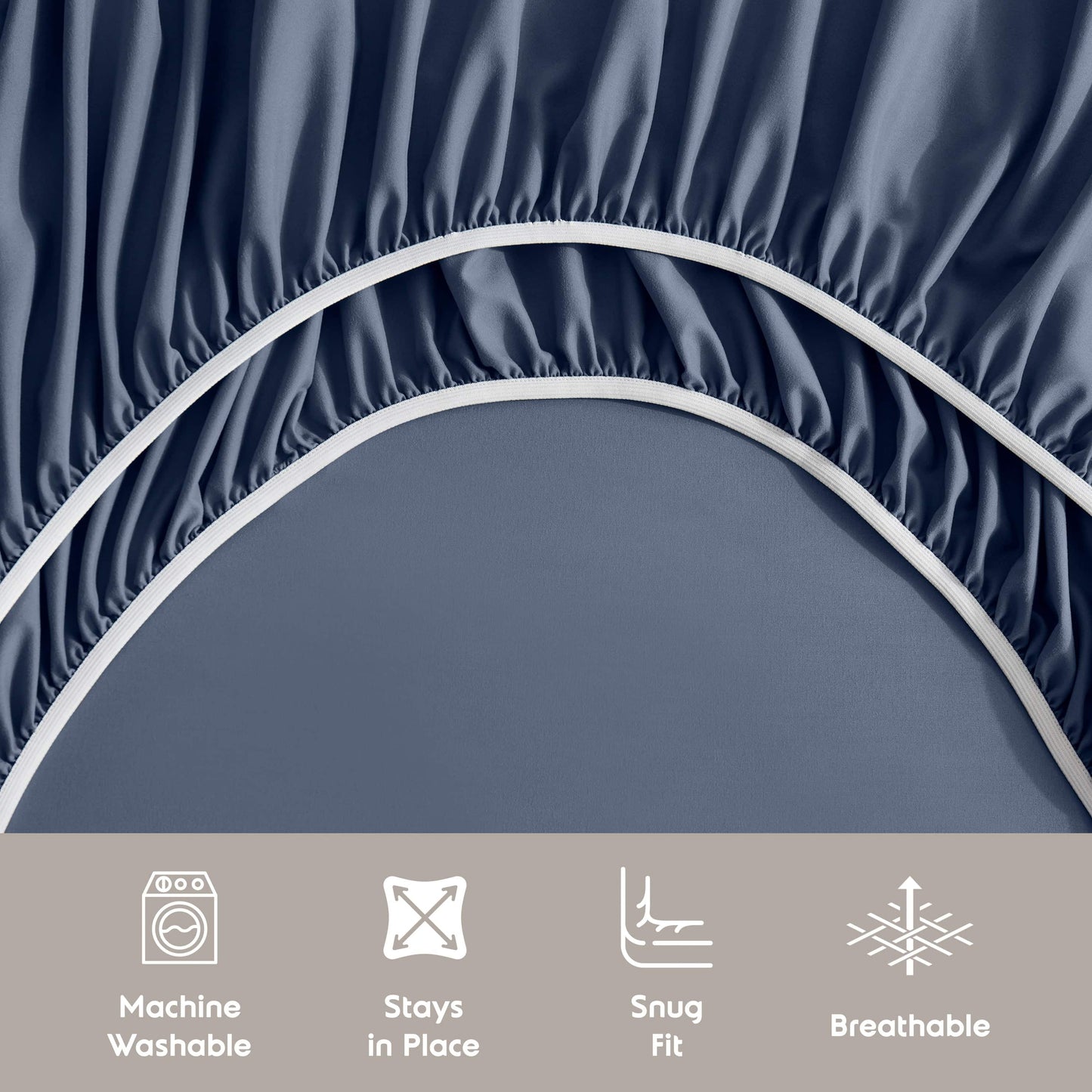 Rv/Short Queen Sheets Set, Bed Sheets for Campers Bedding, Hotel Luxury Soft Microfiber 4 Peice, Navy