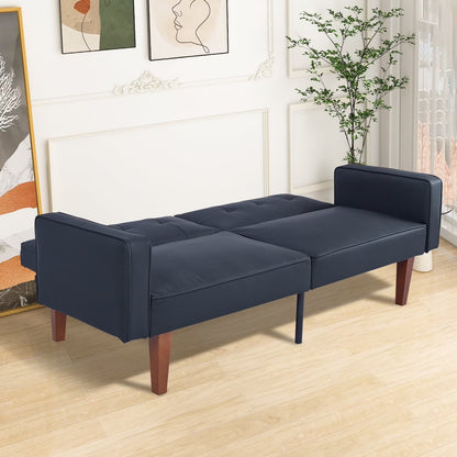 Modern Sofa, Convertible Memory Foam Futon Sofa Bed with Adjustable Armrests and Backrest,Gray