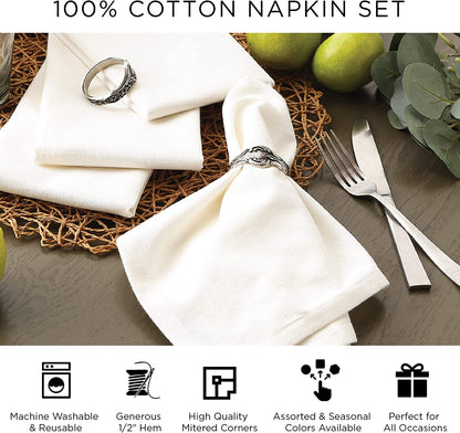 Rustic Autumn Leaves Kitchen Collection Thanksgiving & Fall Table Décor, Napkin Set, 20X20, 6 Piece