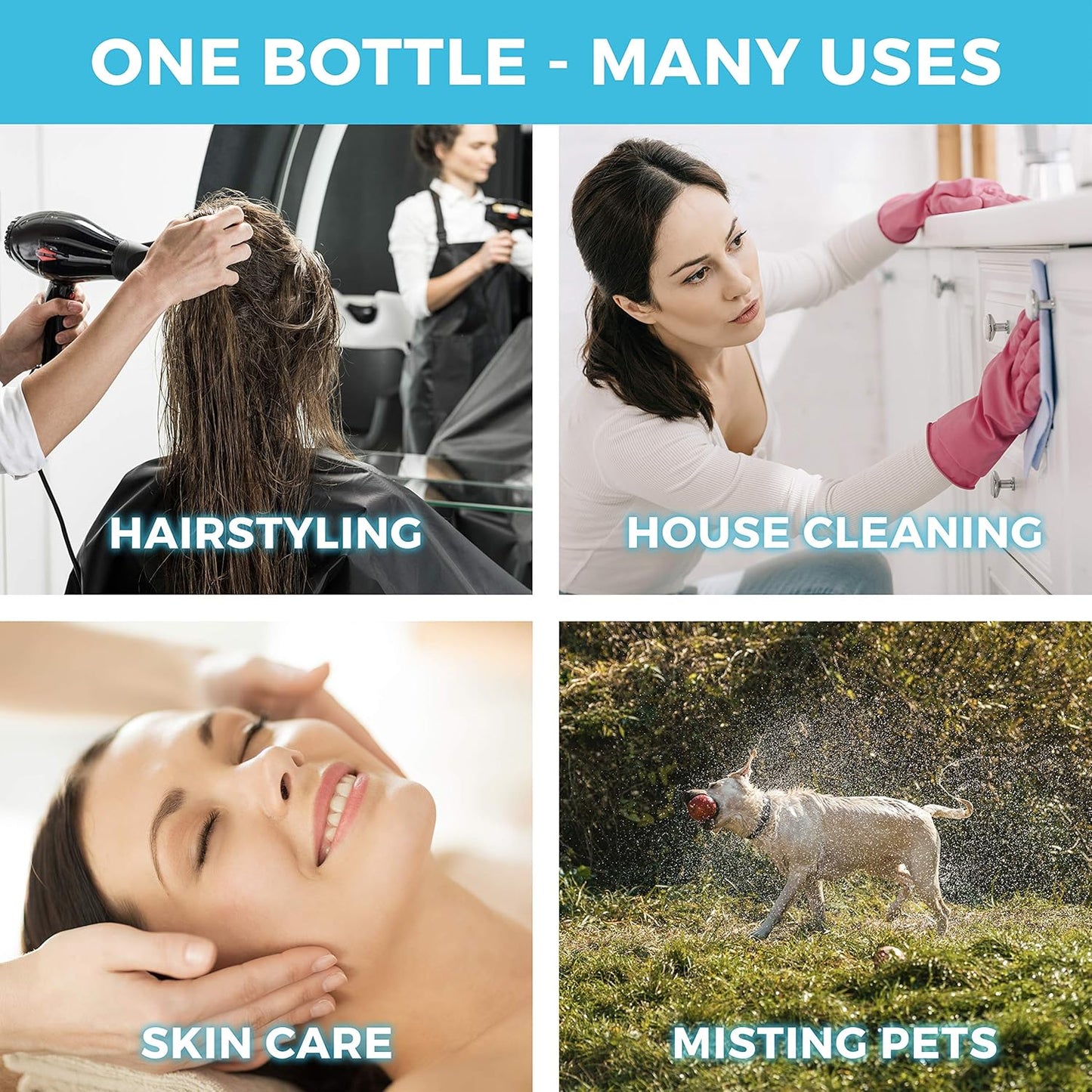Hair Spray Bottle Continuous Water Mister Spray Empty Ultra Fine for Hair Styling, Pets, Plants, Cleaning, Misting & Skin Care, Salons, for Taming Hair in Morning, Curly Hair, Essential Oil