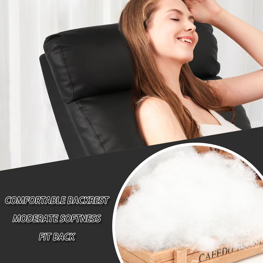 FDW Recliner Chair Breathable Padded PU Leather Massage Single Sofa Recliners,Black
