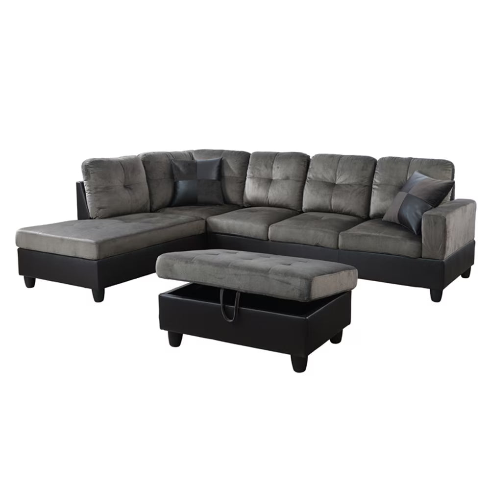 Sectional Sofa, Free Combination Sectional Couch, Small L Shaped Sectional Sofa, Modern Sofa Set for Living Room, Taupe(Without Ottoman)