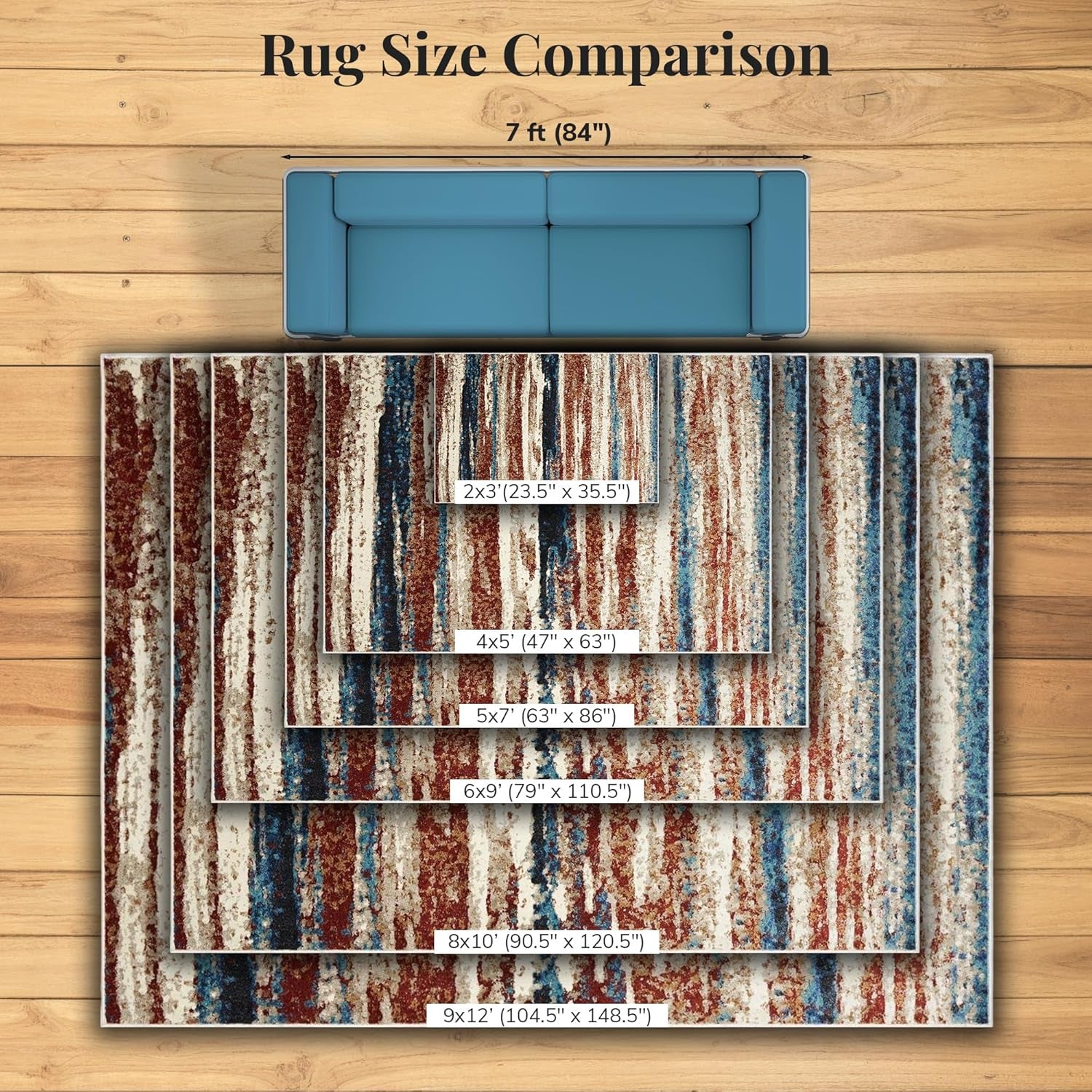 Lagos Collection Modern Passion 5X7 Abstract Area Rug