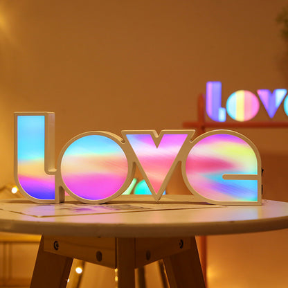 LED LOVE Light Sign for Bedroom Decor, Romantic Room Decoration, USB Night Light for Couples, Modern Home Accent