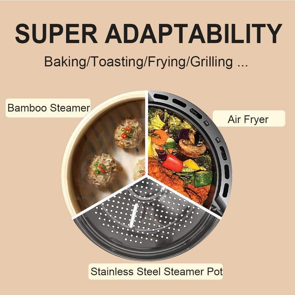 Air Fryer Parchment Paper Liners, 7 Inch Disposable Papers Liner for 2.5-4QT Baking, 100 Pcs Pre-Cut Air Fryer Paper, Non-Stick Unbleached Steamer Liner for Microwave, Steaming Basket