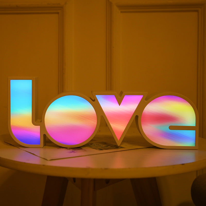 LED LOVE Light Sign for Bedroom Decor, Romantic Room Decoration, USB Night Light for Couples, Modern Home Accent