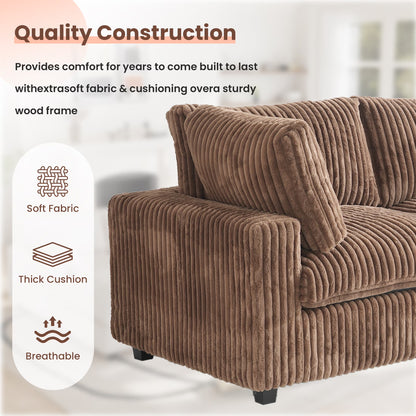Modular Sectional Sofa,Oversized U Shaped Sofa with Ottomans,Plush Deep Seat Cloud Sofa Couch for Living Room,Apartment, Couch Cushion Covers Removable ( Brown, 4 Seat with 2 Ottomans)